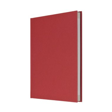 Beyaz arka plan ayakta kapalı kırmızı kitap