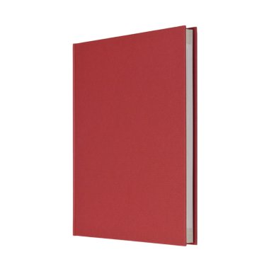 Standing closed red book in white background clipart