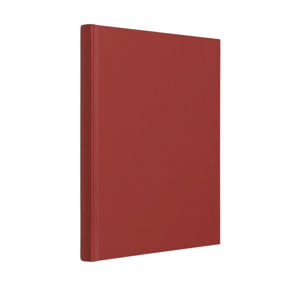 Libro rojo cerrado de pie en fondo blanco — Foto de Stock