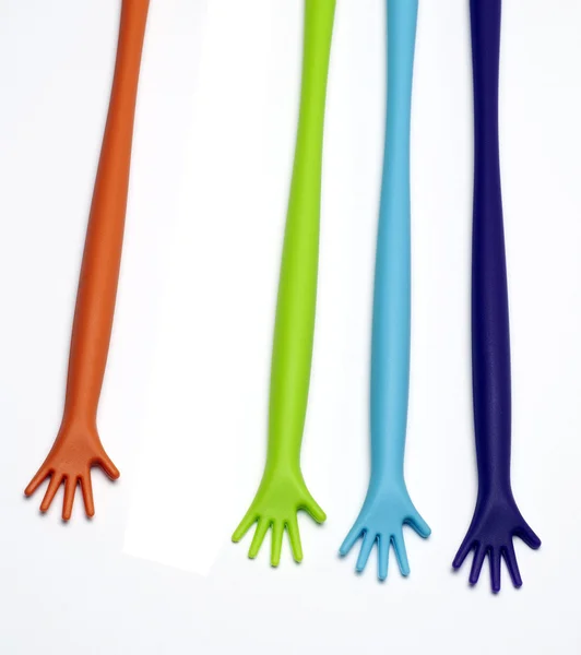 Mãos de plástico — Fotografia de Stock