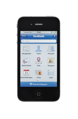 IPhone 4th gen isolated with facebook.com apps clipart