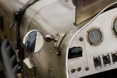 Detail of a vintage racing car
