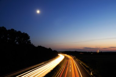 Highway at night, Germany clipart