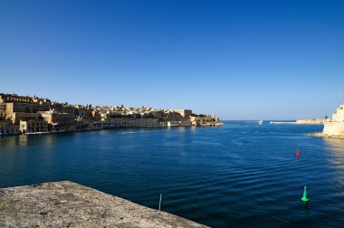 panoramik manzaralı ve malta valletta Limanı.