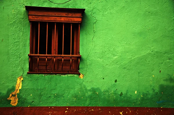 Pared Colonial Verde — Foto de Stock