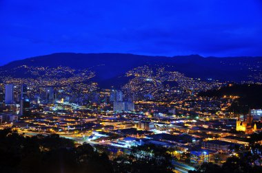 Medellin, Colombia at Night clipart