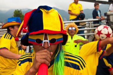 Colombian Fans before a Soccer Game clipart