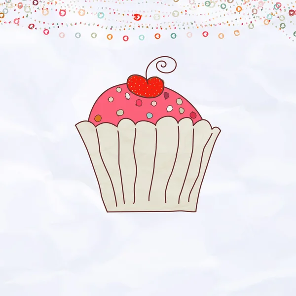 Retro valentine card with cupcake. EPS 8