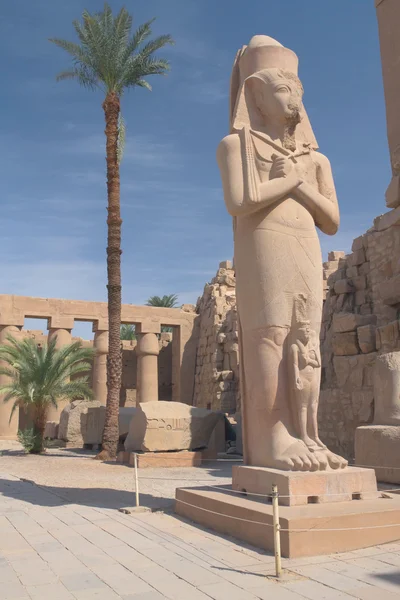 Het meest beroemde standbeeld in het tempelcomplex in Luxor (Egypte) — Stockfoto