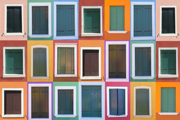 Set of 21 color windows (Italy) — Stock Photo, Image