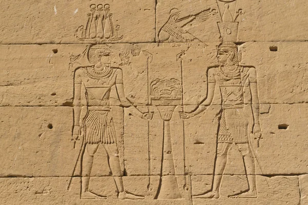 이집트에서 돌에 새겨진 고대 이집트 문자 — 스톡 사진