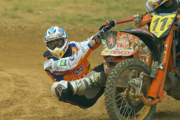 Cavaliere laterale in Coppa Sidecarcross — Foto Stock