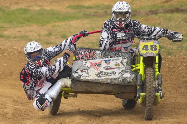 Front view of two riders (Sidecarcross Cup) — Stock Photo, Image