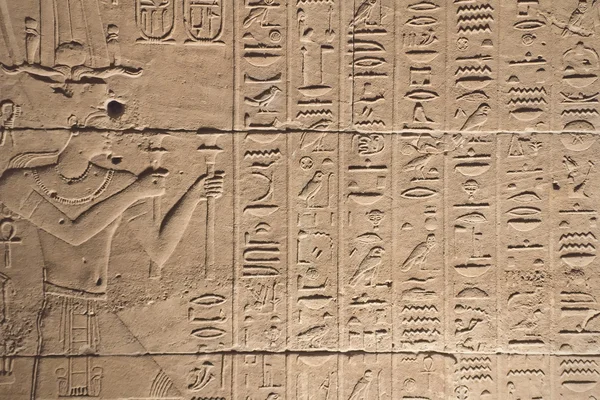 Hieroglyphs in the temple of Kalabsha (Egypt) — Stock Photo, Image