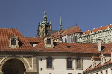 Prague. St. Vitus cathedral and Prague castle clipart