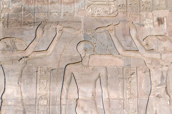 Hieroglify w świątyni Kom Ombo (Egipt) — Zdjęcie stockowe