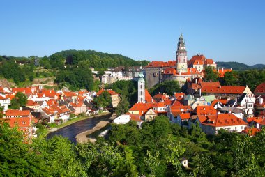 Tarihi şehir Cesky Krumlov (Çek Cumhuriyeti)