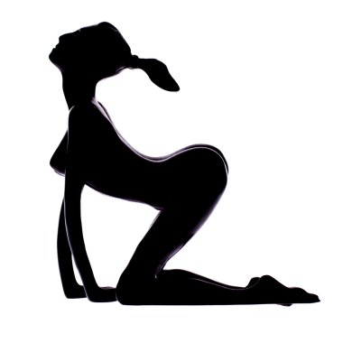 Sexy silhouette of a black woman clipart