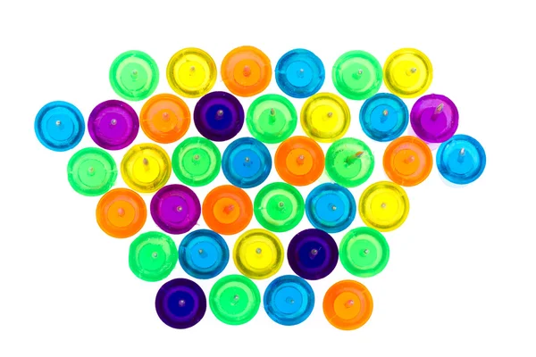 Conjunto de alfileres de empuje coloridos — Foto de Stock
