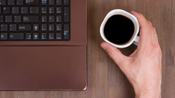 Cafea cu laptop — Fotografie, imagine de stoc