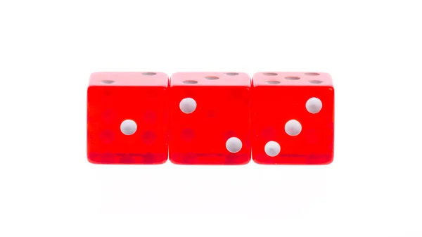 Három átlátszó piros kocka — Stock Fotó