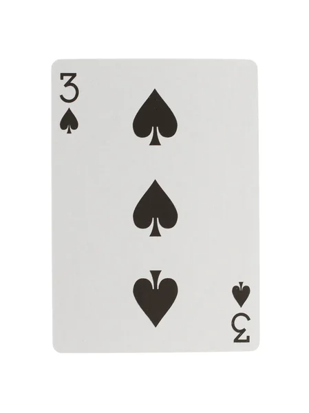 Spielkarte (drei) — Stockfoto
