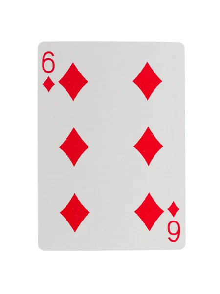 Staré hrací karta, (šest) — Stock fotografie