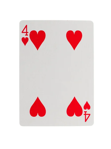 Vieille carte à jouer (quatre ) — Photo