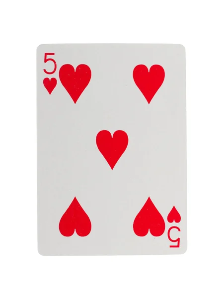 Alte Spielkarte (fünf) — Stockfoto