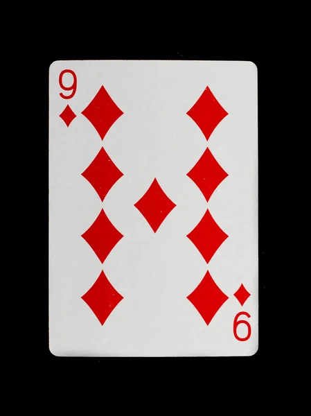 Old playing card (nine) — Stock Photo, Image