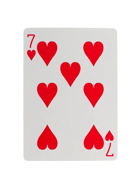 Velho cartão de baralho (sete ) — Fotografia de Stock