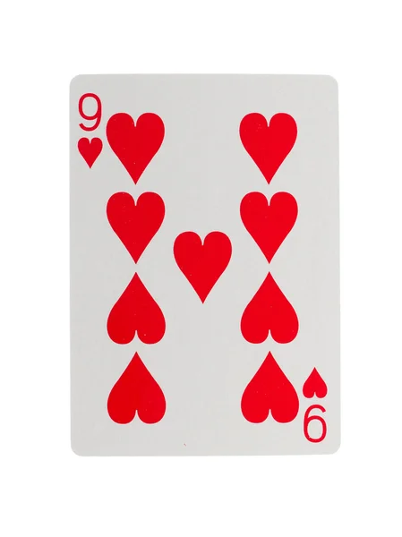 Velho cartão de baralho (nove ) — Fotografia de Stock
