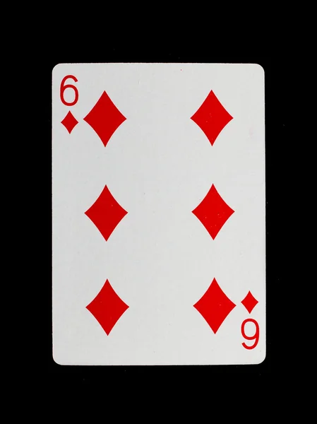 Vieille carte à jouer (six ) — Photo