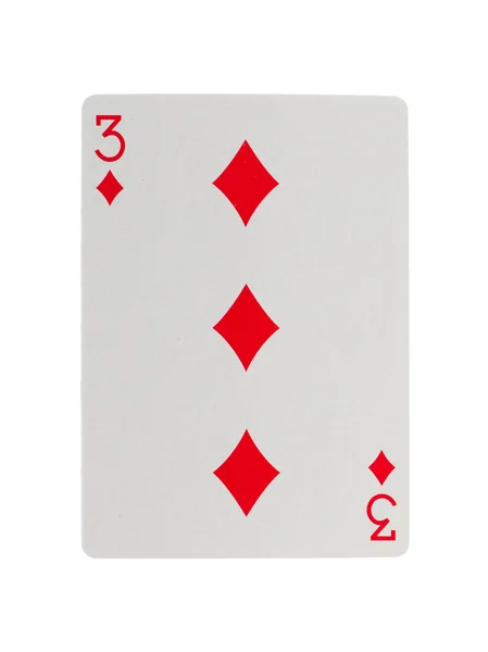Velho cartão de baralho (três ) — Fotografia de Stock