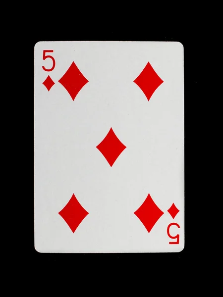 Staré hrací karta, (pět) — Stock fotografie
