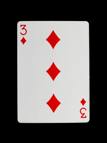 Staré hrací karta (tři) — Stock fotografie