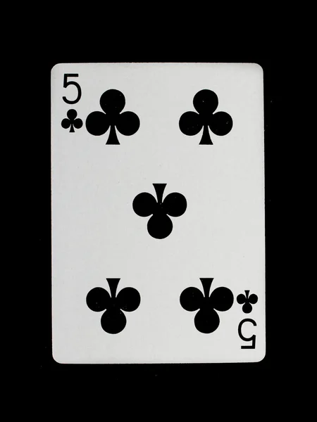 Playing card (five) — Stock Photo, Image