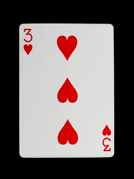 Playing card (three) — Stock Photo, Image