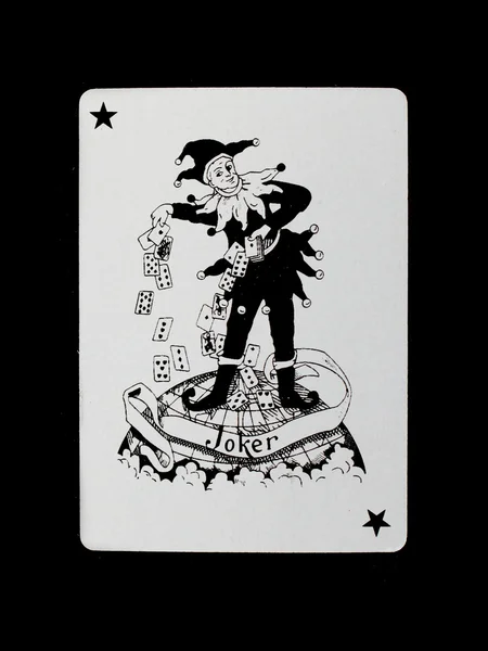 Old playing card (joker) isolated — Stock Photo, Image