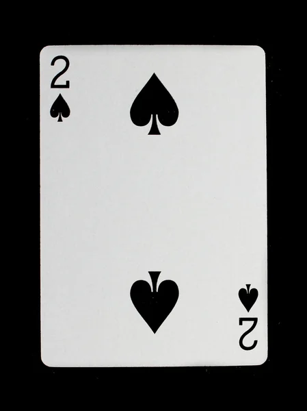 Alte Spielkarte (zwei) isoliert — Stockfoto