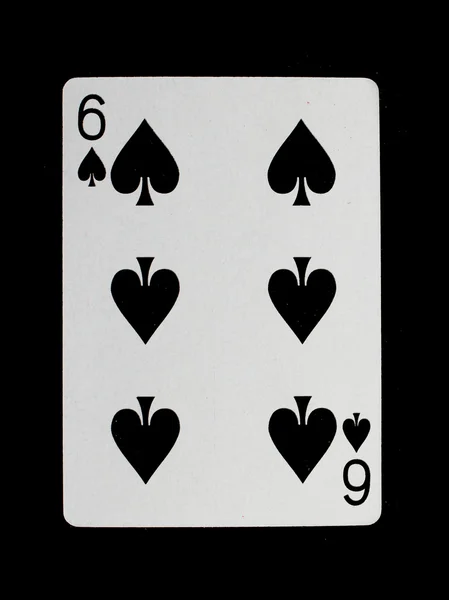 Alte Spielkarte (sechs) isoliert — Stockfoto