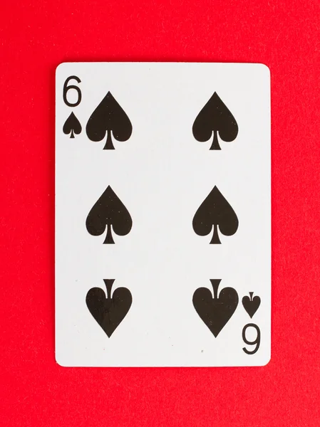 Стара гральна картка (шість ) — стокове фото