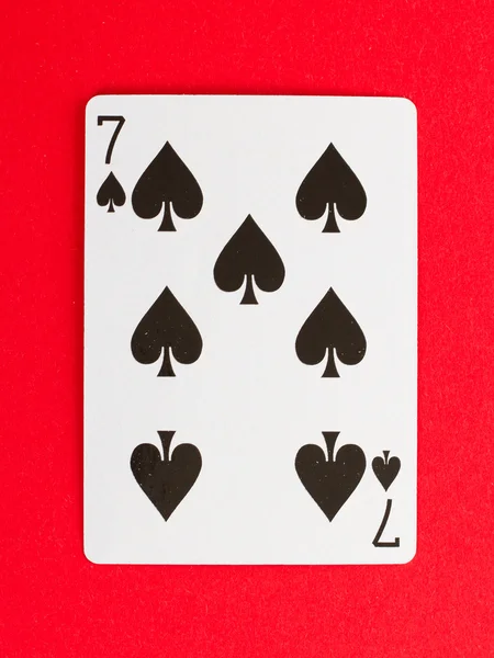 Gamla spelkort (sju) — Stockfoto