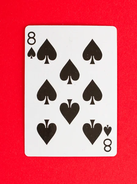 Vieille carte à jouer (huit ) — Photo