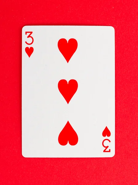 Staré hrací karta (tři) — Stock fotografie
