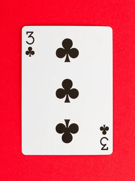 Стара гральна картка ( три ) — стокове фото
