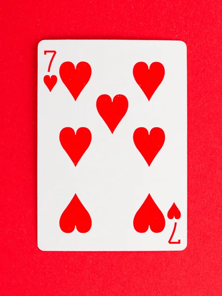 Gamla spelkort (sju) — Stockfoto