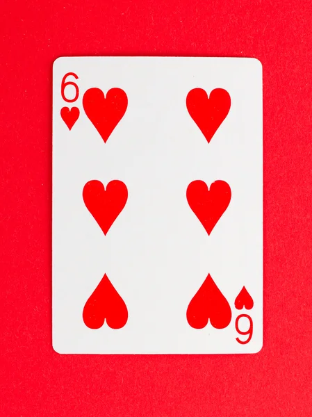 Staré hrací karta, (šest) — Stock fotografie