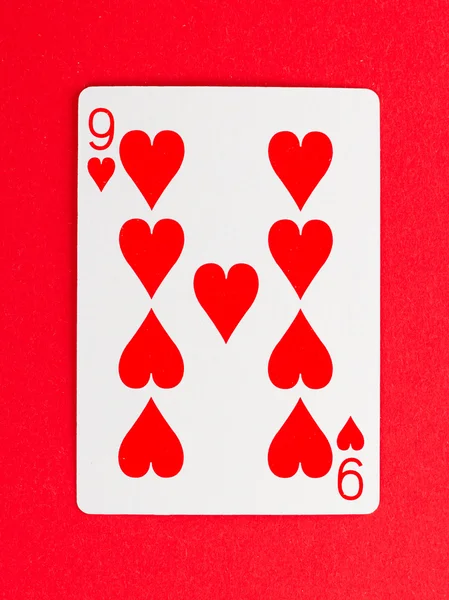 Velho cartão de baralho (nove ) — Fotografia de Stock