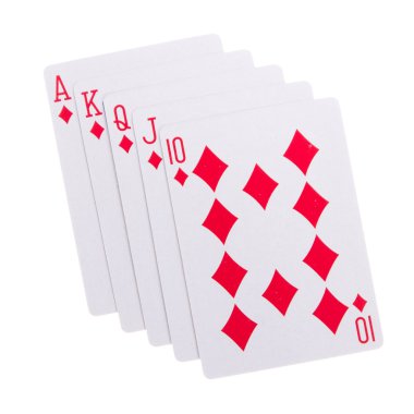 Old playing cards (royal flush) clipart